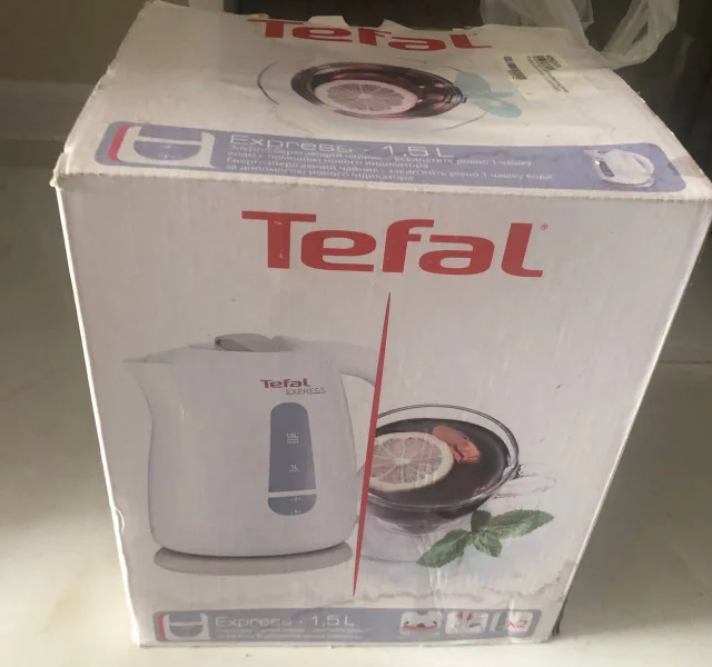 Чайник Tefal новый 1,5 литра — cassette player, carton, washer