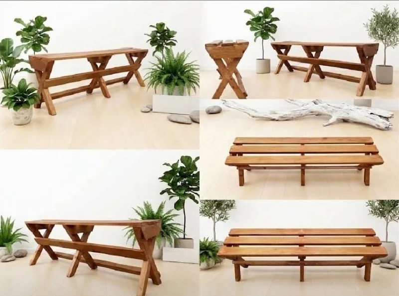 Набор из 2 деревянных скамеек — patio, folding chair, rocking chair
