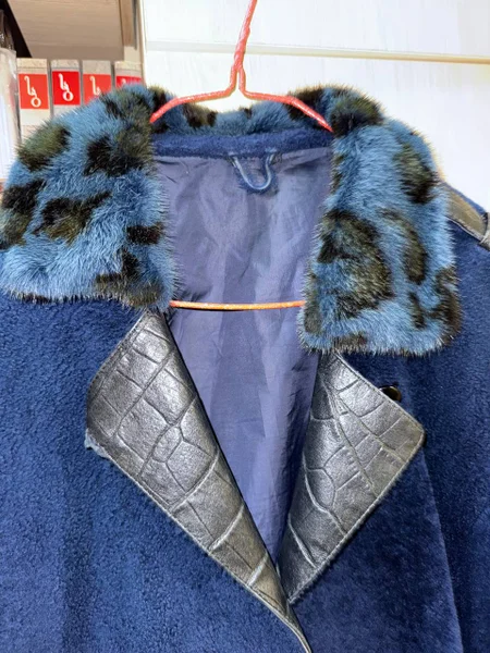 Платье джинсовое — fur coat, jean