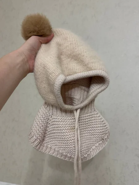 Шапка теплая на ребенка 2-3 года — cardigan, wool, ski mask