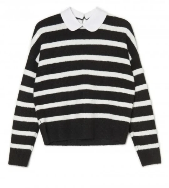 Свитер Cropp в полоску с белым воротничком — sweatshirt