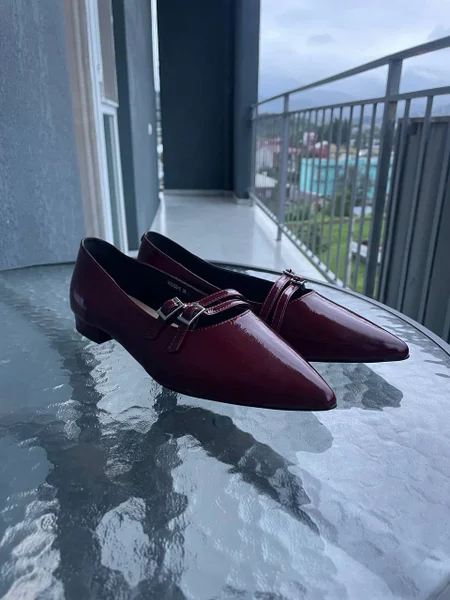 Бордовые лаковые туфли Mary Jane TOFA — Loafer