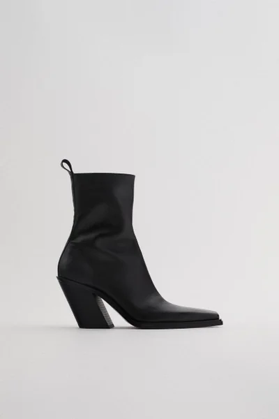 Ботильоны ZARA, натуральная кожа, 37 размер — cowboy boot