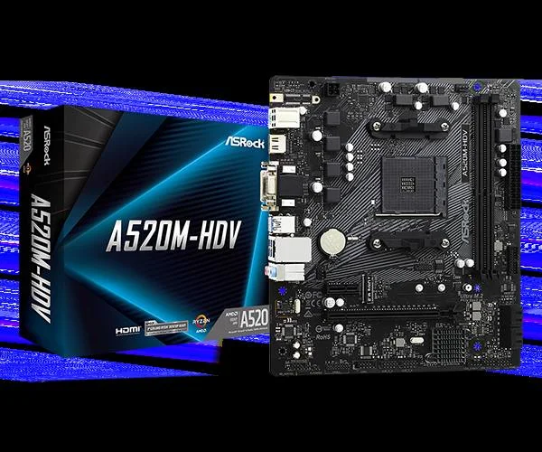 Материнская плата ASRock A520M-HDV — hard disc, modem, desktop computer