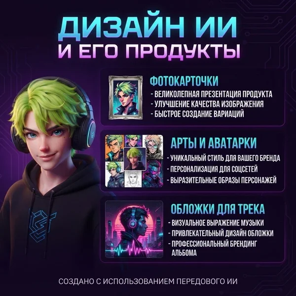Дизайн с использованием ИИ: фотокарточки — web site, comic book, slot