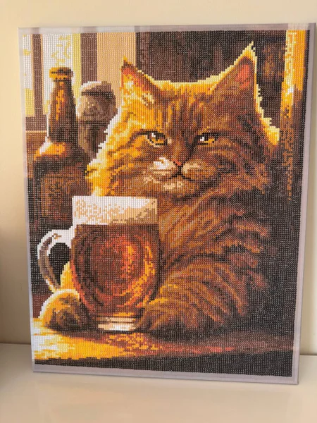 Картина алмазная мозаика — tabby, jigsaw puzzle, tiger cat