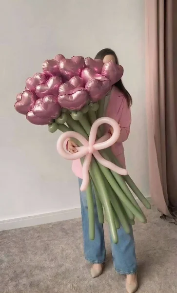 Большие цветы из воздушных шаров — knot, hair slide, vase