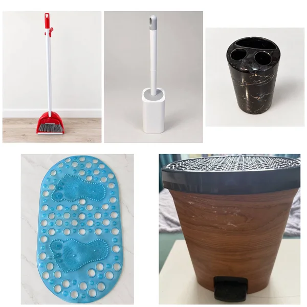 Комплект аксессуаров для ванной комнаты (5 предметов) — soap dispenser, toilet seat