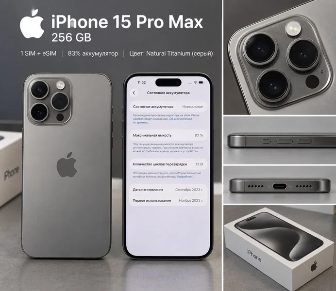 iPhone 15 Pro Max 256GB Natural Titanium