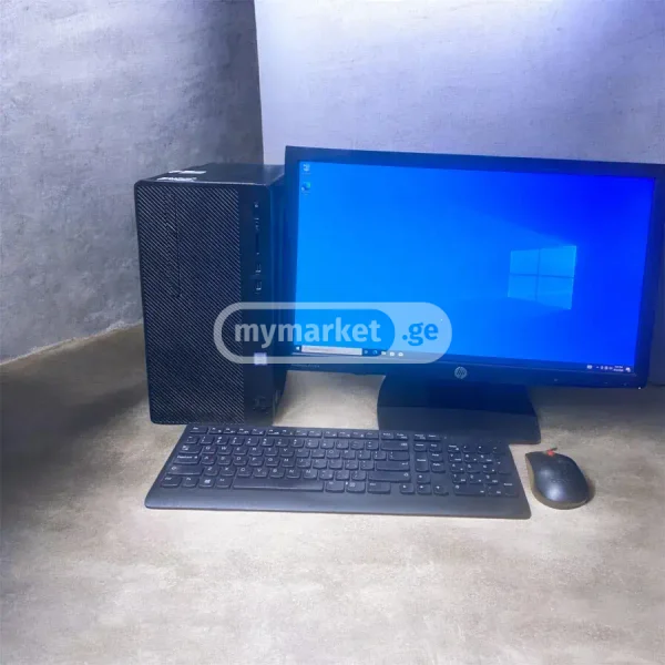 Настольный компьютер HP — desktop computer, monitor, screen