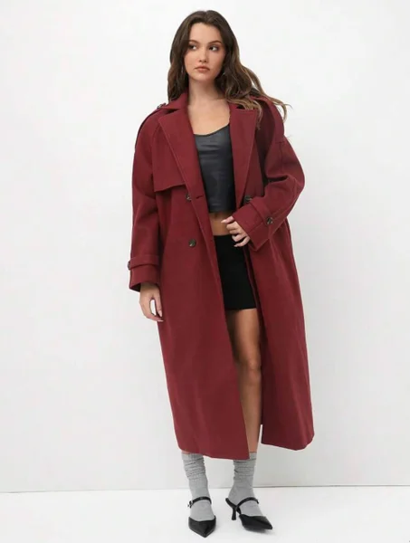 Пальто SHEIN — trench coat, velvet, suit