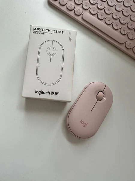 Розовая мышь Logitech Pebble (радио и блютуз) — mouse, switch, remote control