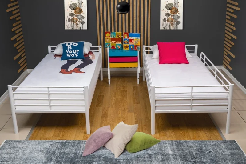 Кровать металлическая белая 90*200 см — crib