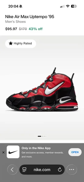Кроссовки Nike Air Max UPTEMPO 95 — running shoe