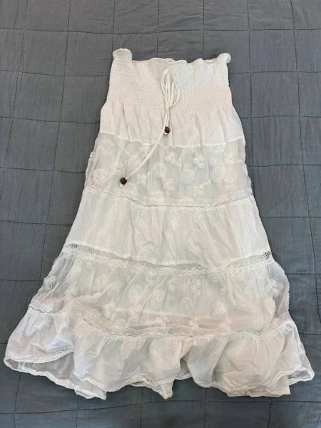 Юбка белая длинная с кружевом — hoopskirt