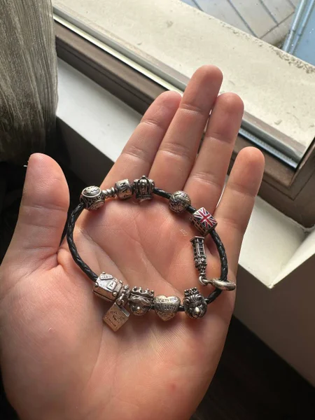 Оригинальный браслет Pandora с шармами — sandal, chain, tarantula