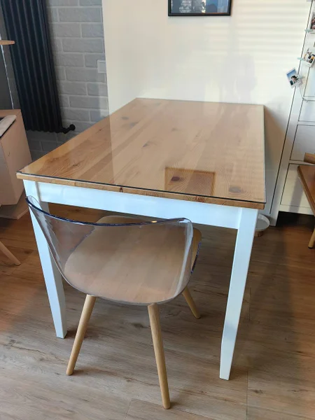 Стол IKEA массив дерева со стеклом — dining table