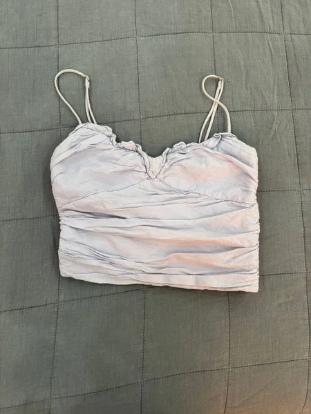 Топ голубой Zara — hook, mailbag, apron