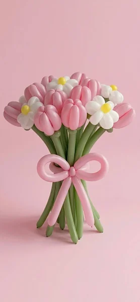 Большие цветы из воздушных шаров — hair slide, vase
