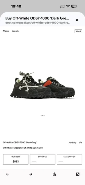 Кроссовки Off-White Odsy-1000 — snowmobile, sleeping bag