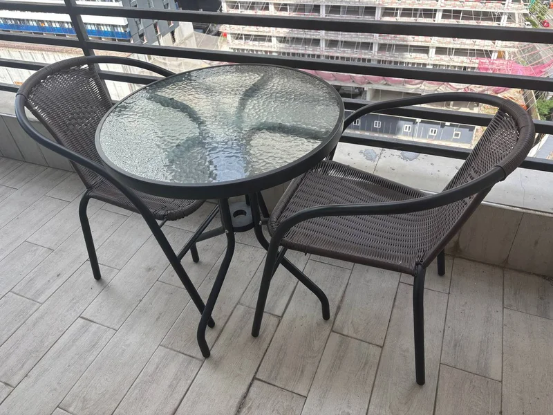 Столик с 2 стульями на балкон — folding chair, dining table, patio
