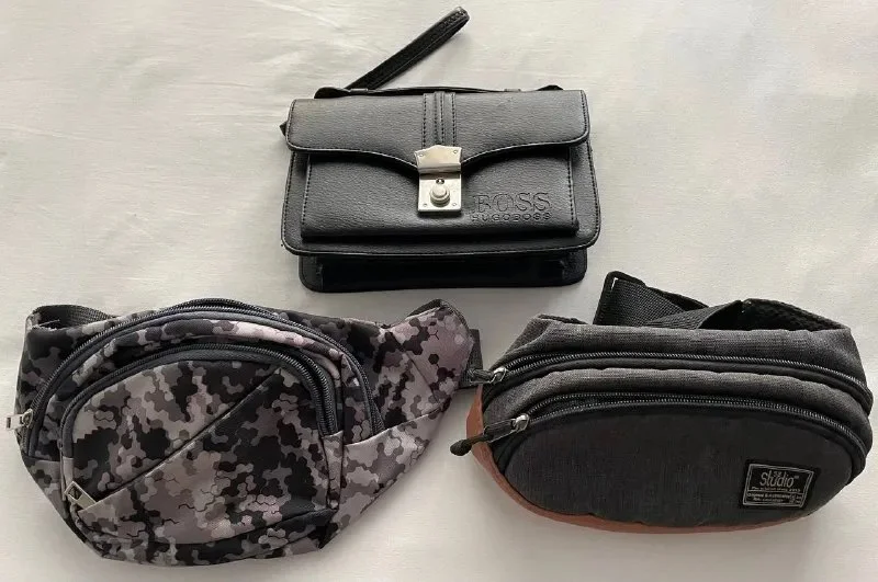 Поясная сумка тёмно-серая — purse, buckle