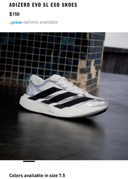 Кроссовки Adidas ADIZERO EVO SL EXO — running shoe, speedboat