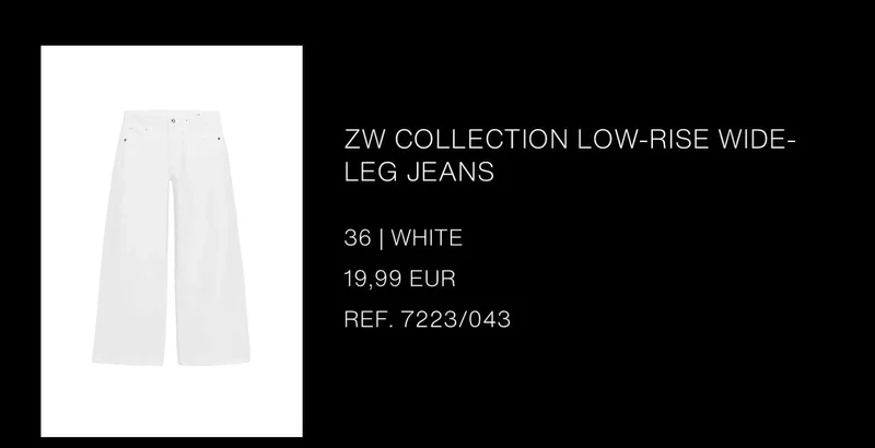 Джинсы Zara ZW Collection Low-Rise Wide-Leg