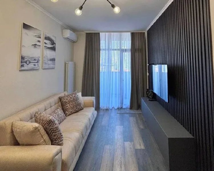 Квартира 1+1 на Шартава 18 — studio couch, shoji, window shade