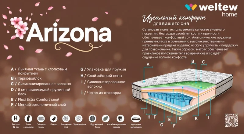 Матрас WELTEW HOME Arizona 32 см — web site