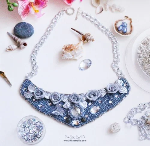 Колье Silver Rose ручной работы — necklace