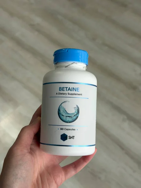 БАД SNT Betaine HCL 90 капсул — pill bottle, water bottle