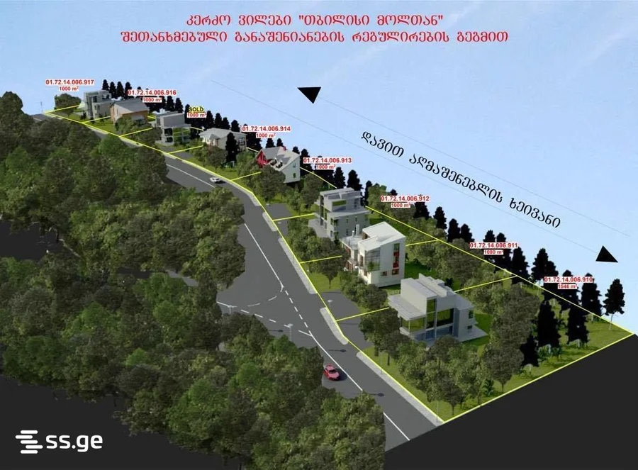 Участок с проектом трехэтажного дома и бассейна, 1000 кв.м