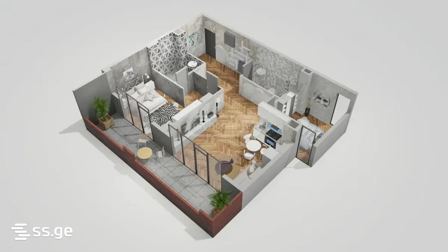 3 room Flat For Sale. Ortachala