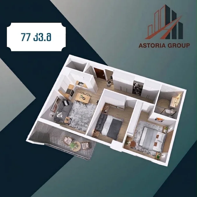 3 room flat for sale. Isani
