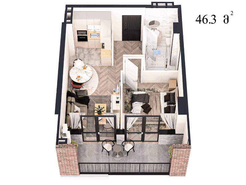 2 room flat for sale. Avchala