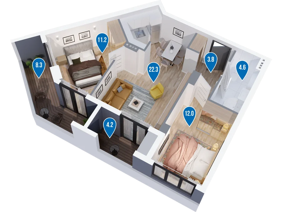 3 room flat for sale. Didi digomi