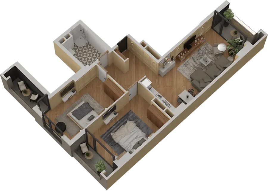 3-комнатная квартира. Ортачала