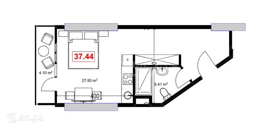 1+1 на Р. Нижарадзе ул. 20 Airport District