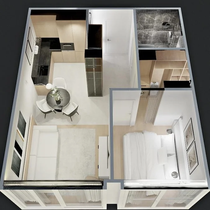 Апартаменты Aquamarine Residence: 2 комнаты, 44,5 м²
