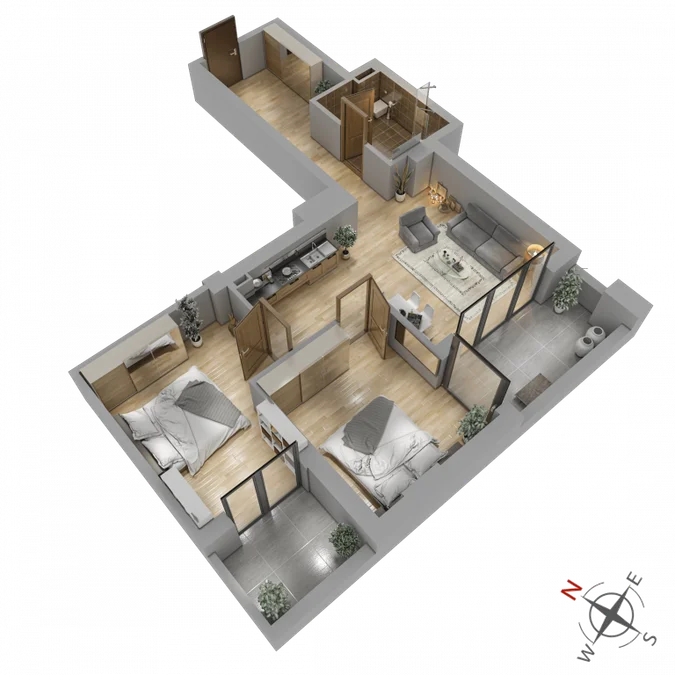 3-комнатная квартира. Глдани