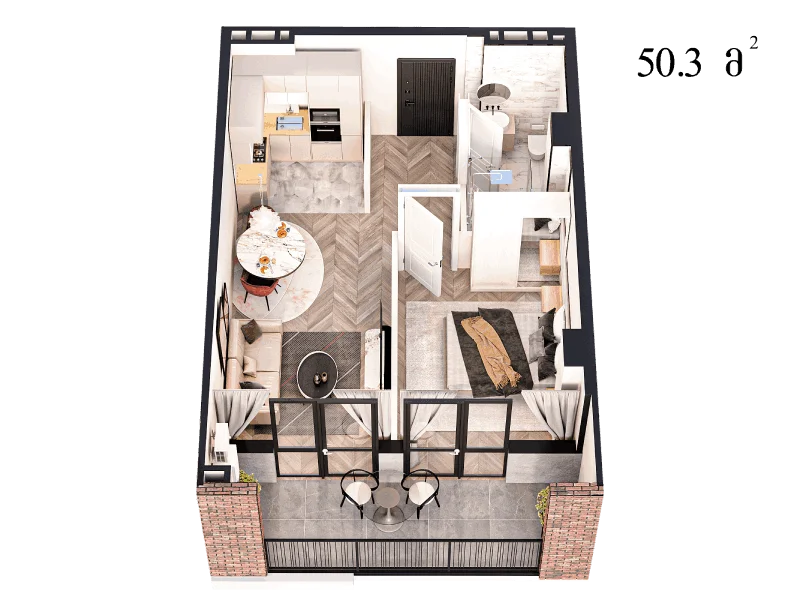 2 room flat for sale. Avchala