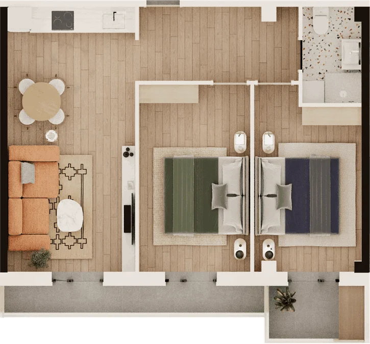 3 room flat for sale. Lisi lake
