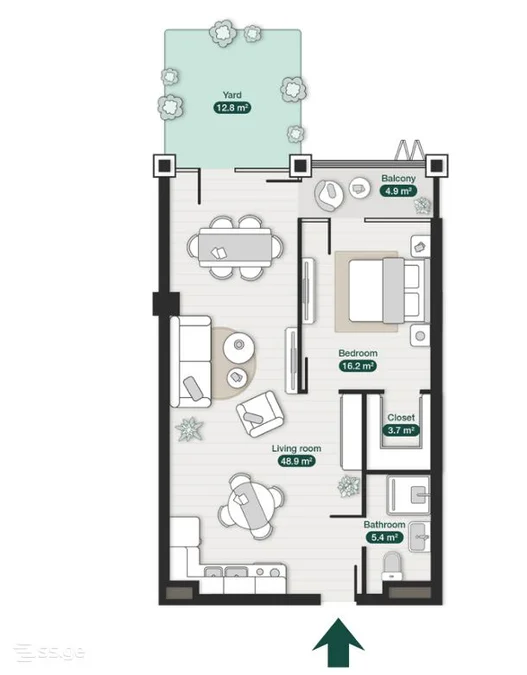 2 room Flat For Sale. Ortachala