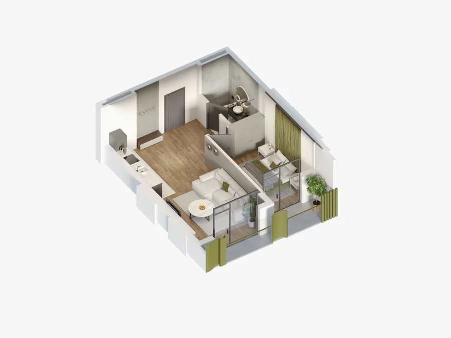 2 room flat for sale. Isani
