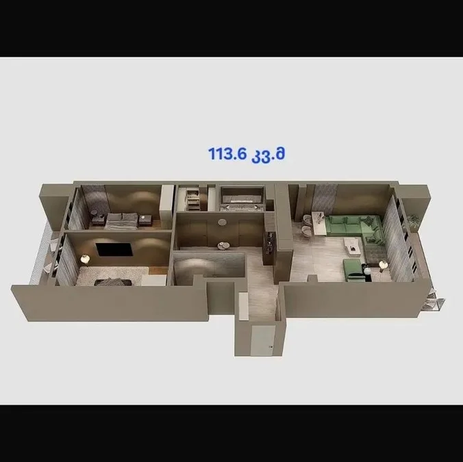 Ул. Габриэля Исакадзе, 39: 3-комнатная, 113.6 м²
