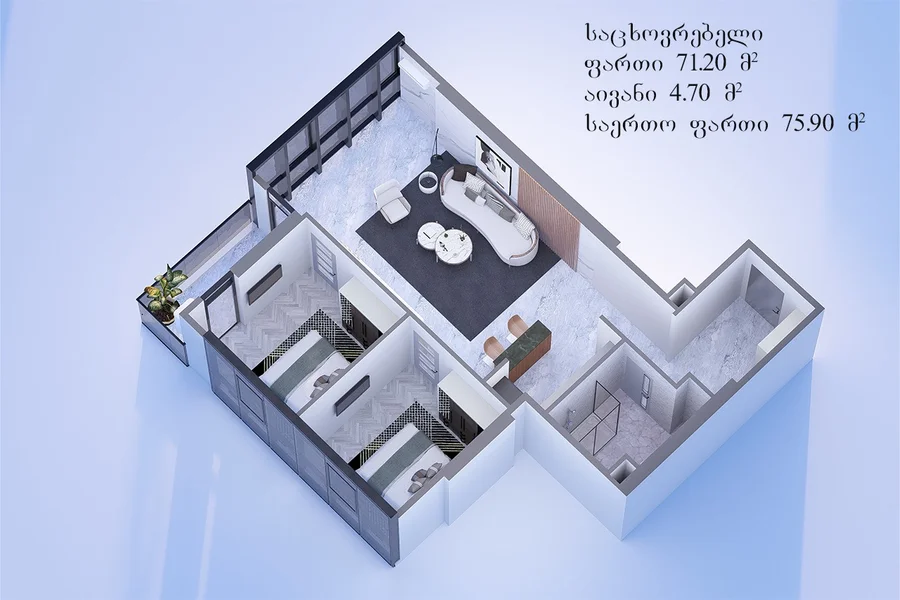 4-комнатная квартира