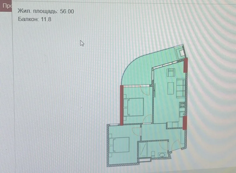 Приморский район Авангард: 3-комнатная, 67.8 м²