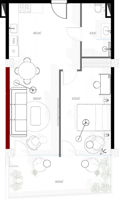 2 room flat for sale. Saburtalo