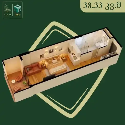 1-комнатная квартира. Диди Дигоми